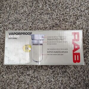 RAB VX100 Vaporproof Light Fixture Cover Natural Glass Globe Junction Box Supply
